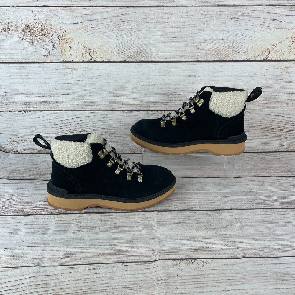 Sorel Women's Hi-Line Hiker Womens Sz 7.5 Cozy Boots Black Suede Shearling